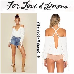 NWOT For Love & Lemons White Buenos Noches Bodysuit M